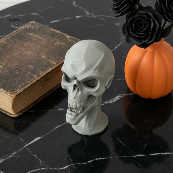 Готические Вечеринки Реквизит 3D Печатный Череп Статуэтка, Хэллоуин Жуткая Фигурка, Стол Темный Стиль Комната Декор Центральная Часть, Жуткое Украшение для Домашнего Камина