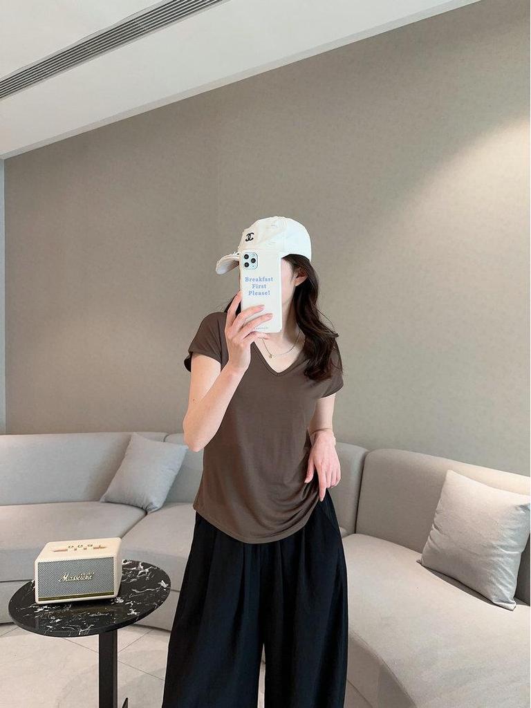 Women's Plus Size V-Neck Modal Tank Top - 2024 Summer Casual Solid Color, Sleeveless and Loose Fit