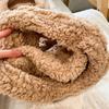 Зимняя милая кепка с ушками медведя из мультфильма, плюшевая маска-шапка с изображением ягненка, теплая утолщенная шапка с защитой ушей, ветрозащитная шапка-шарф для женщин и девочек, подарок