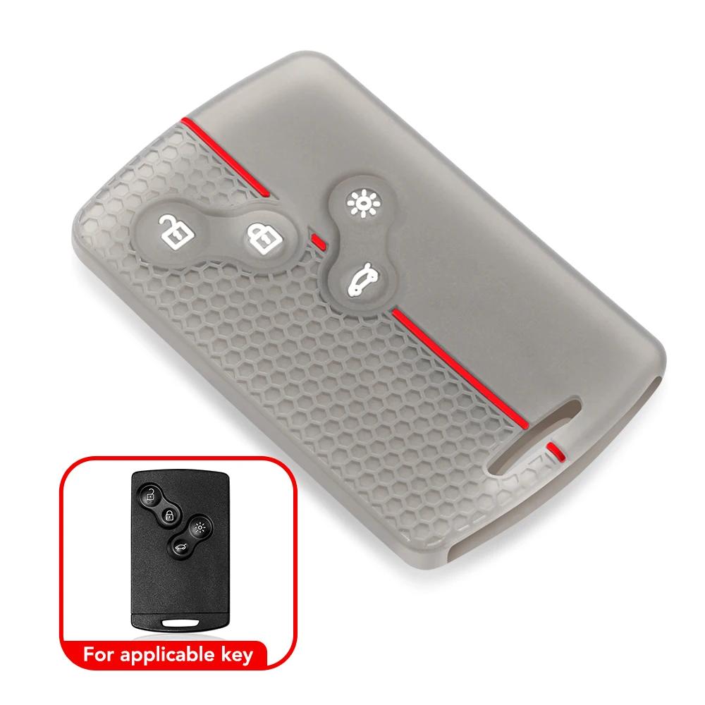 4 Button Silicone Car Key Cover Protect Skin Case For Renault Kadjar Captur Clio Megane 2 3 4 RS Koleos Logan Scenic Duster Card