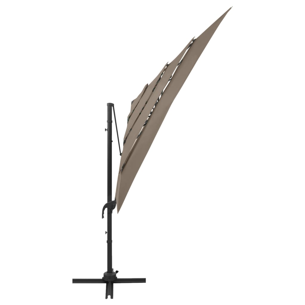 4 Layer Sun Umbrella with Aluminum Pole Taupe 250 x 250 cm