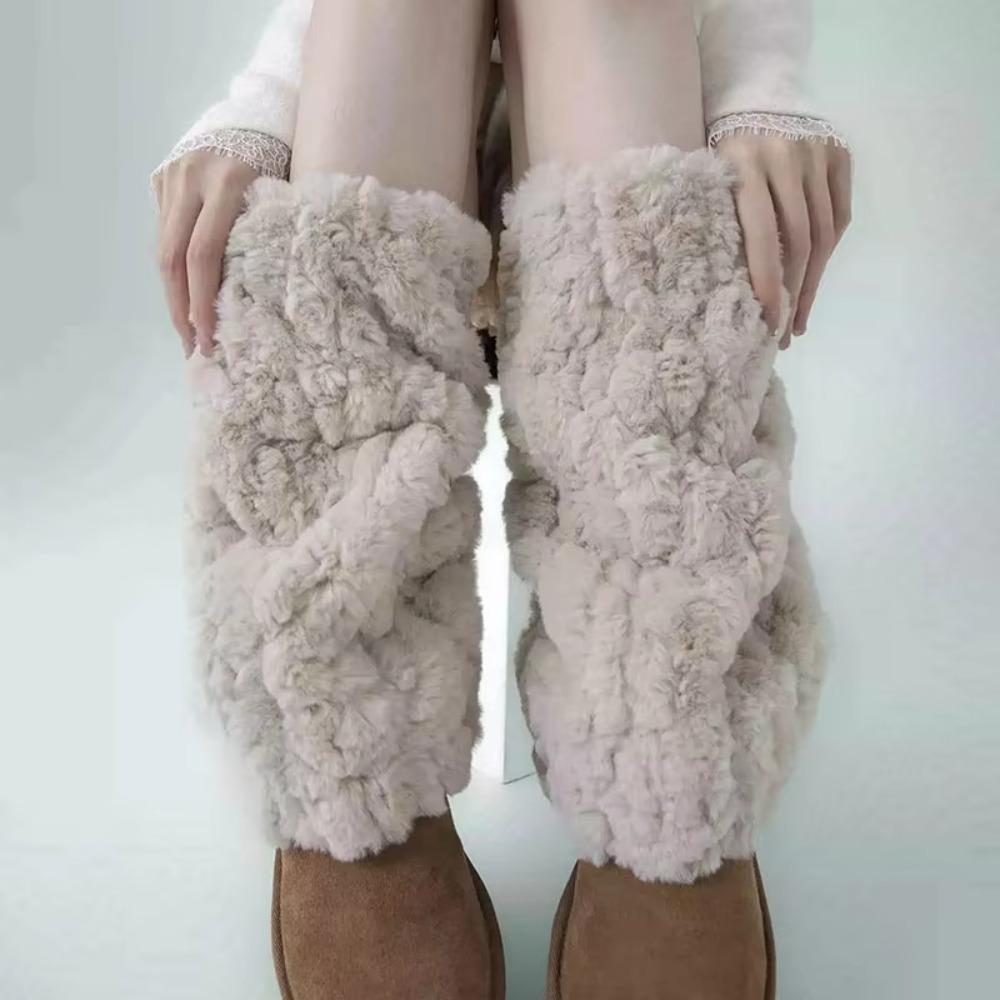Y2k Boot Socks Furry Leg Warmers Fashion Ankle Warmer  Women Girls