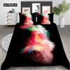 3D Tie Dye King Queen Пододеяльник Красочные всплески чернил Стиль Постельное белье для детей Подростки Взрослые Современное искусство Полиэстер Пододеяльник комплект из трех предметов