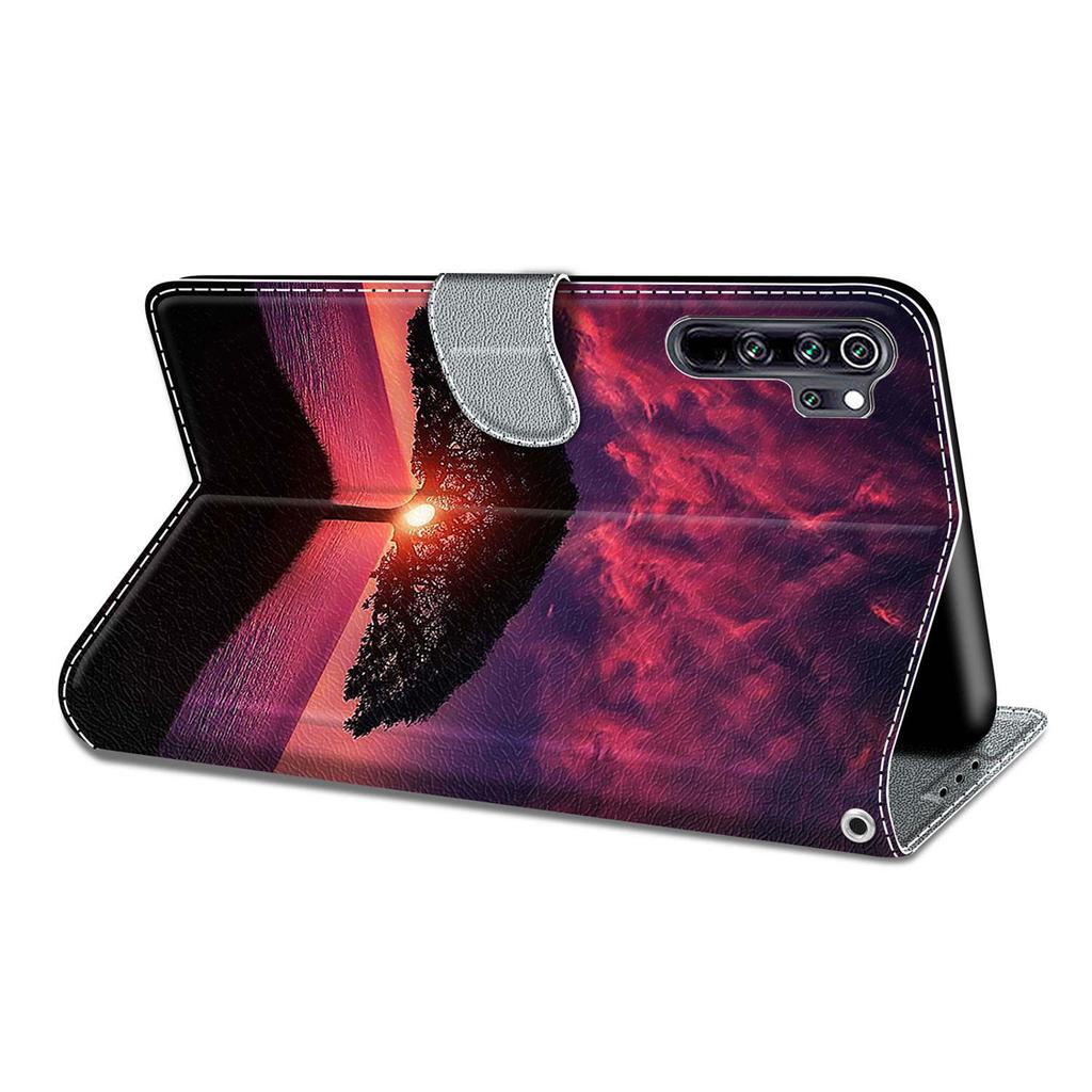 Setting Sun PU Leather Wallet Flip Photo Frame Book Case for iPhone Samsung Huawei Honor Xiaomi Redmi Oppo Sony Motorola Nokia Google