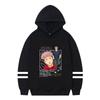 Унисекс Худи Оверсайз с Принтом Jujutsu Kaisen Ребристый Низ Длинный Рукав Пуловер Осень