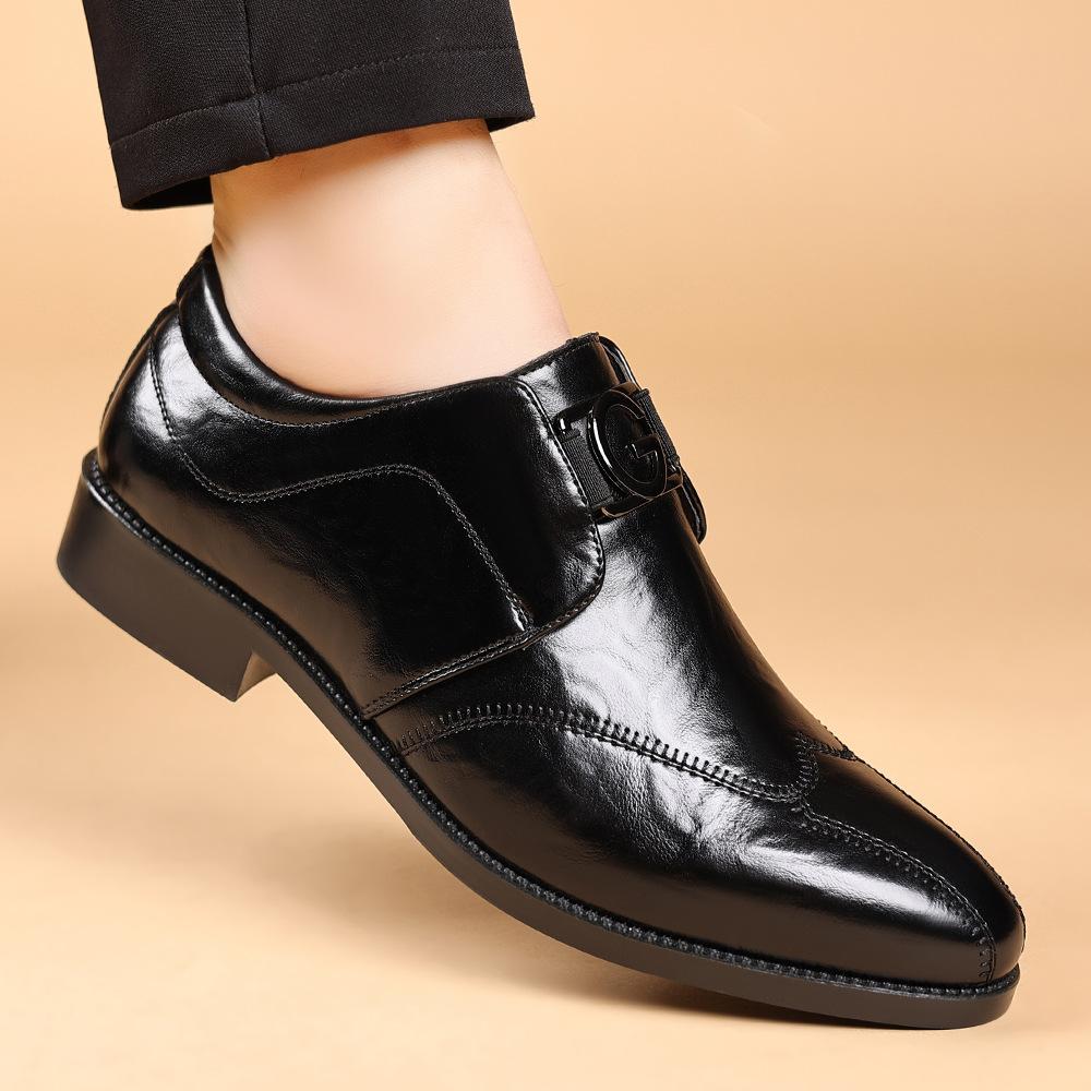 Aofu Shoes 3206 Hand Grab мужские повседневные деловые кожаные туфли, вышитые на ноге остроконечные банкетные кожаные туфли для мужчин