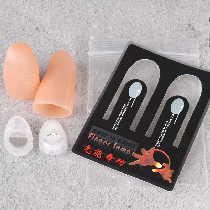 2 шт., волшебные пальцы для фокусов со светодиодами на батарейках, реквизит для фокусов на Хэллоуин, волшебные пальцы для вечеринок, игрушки для детей