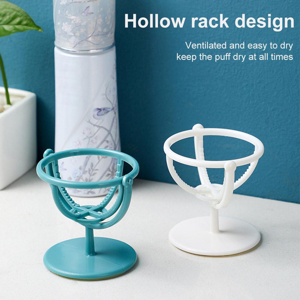 Wall Hanging Sponge Egg Holder Bracket Rotatable Makeup Powder Puff Support Shelf Storage Rack