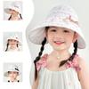 Girls' UV Anti Air Top Sun Hat Thin Large Brimmed Sun Hat Spring and Summer Dot Bow Children's Sun Protection Hat