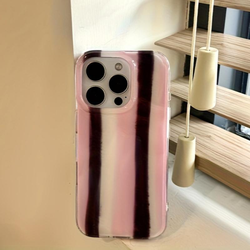 Креативный чехол для телефона с белыми и коричневыми полосками для iPhone 17 Pro Max 16 15 14 13 12 11 Pro 16e 17Air X XR XS Max 7 8 Plus Мягкий чехол