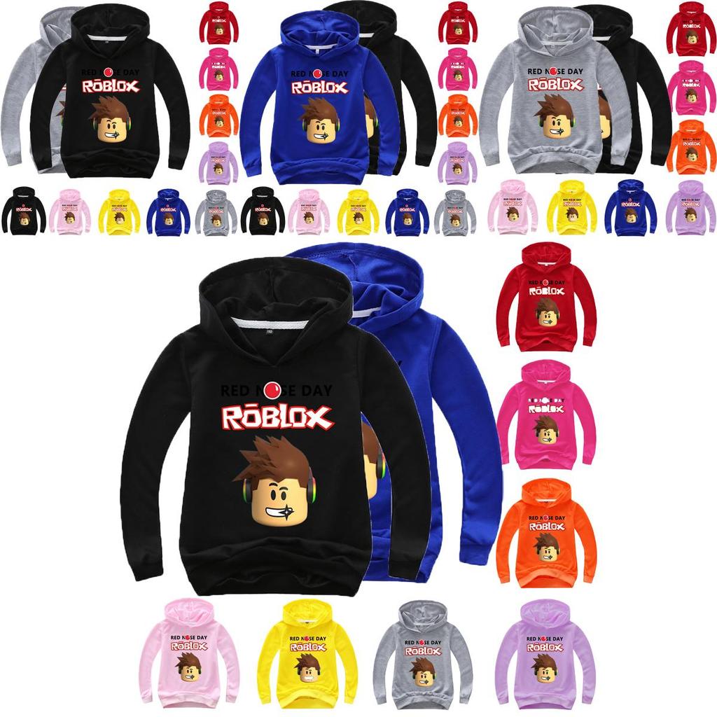 Roblox Nose Red Childrens Cartoon Print Hoodie Sweater Long Sleeve Tops