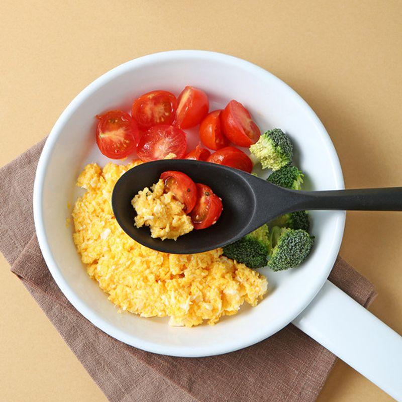 Katewaltz Easysilly Lunoa Stir-frying Spoon with Wood Handle Silicone Cooking Utensils