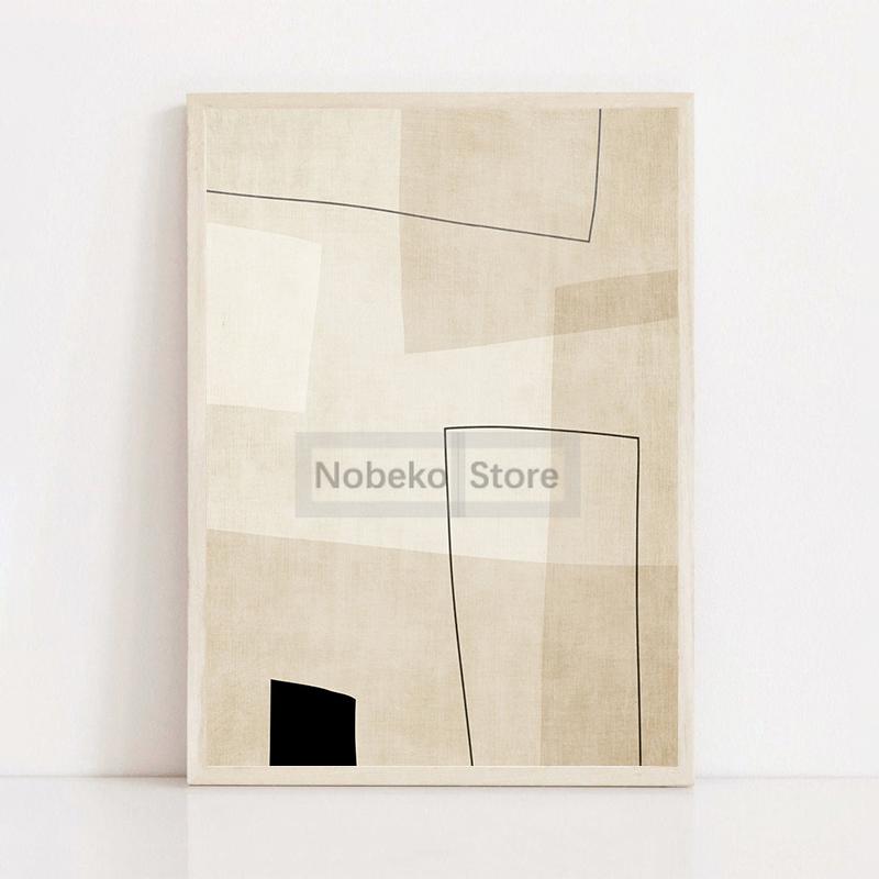 Современные Минималистичные Принты Холст Живопись Бежевый Простой Нейтральные Цвета Арт Постер Середина Века Настенное Искусство Картины Домашний Декор Комнаты