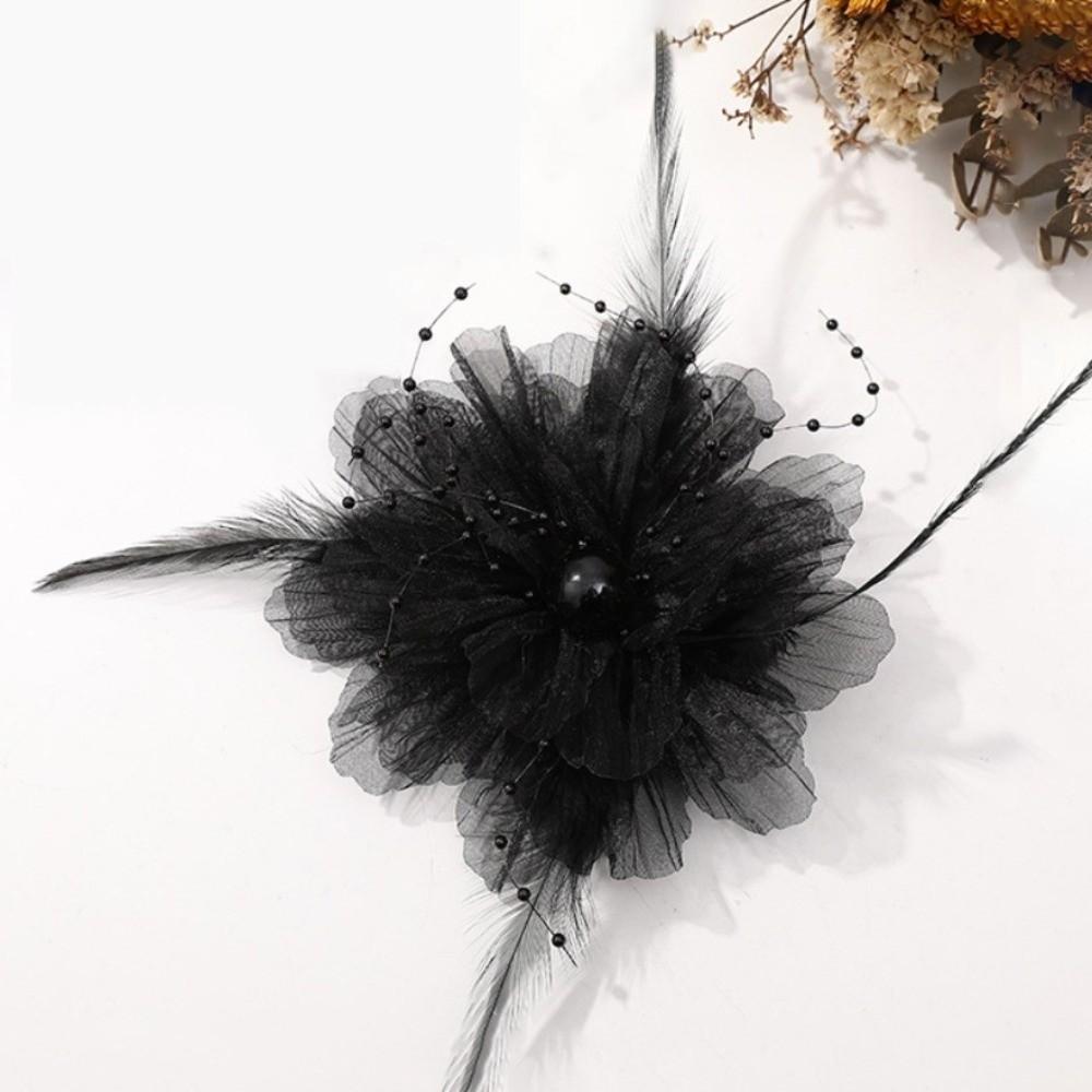 Feather Decor Pearl Feather Hair Accessory Pearl Embellishment DIY Craft Hair Ornament For Women