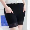 Women Safety Pants High Elasticity Solid Color Seamless Lace Anti-exposure