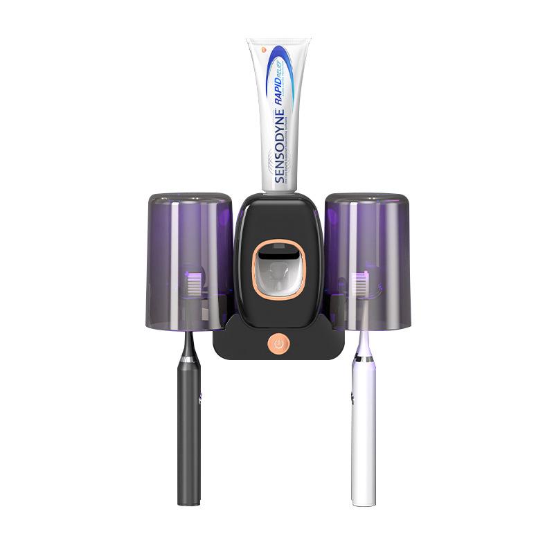 Умный УФ-держатель для зубных щеток и автоматический дозатор зубной пасты с двумя стаканчиками.