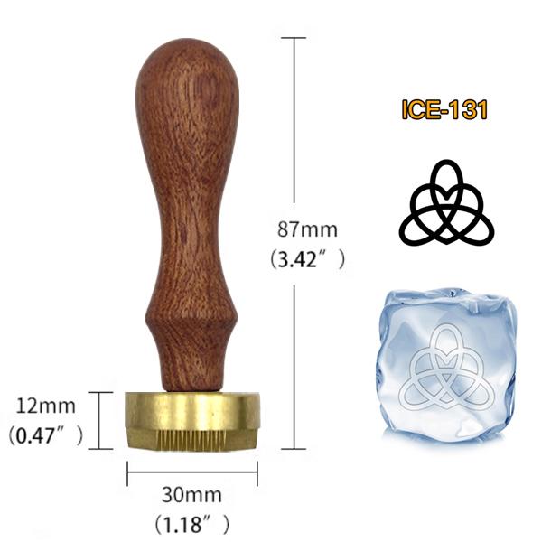 Ice Stamp With Removable Brass Head & Wood Handle - Vintage 1.18" Branding for Cubes, Cocktails, Whiskey, Mojito Drinks - Bar Making DIY Crafting