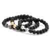 Fashion Beaded Bracelet Dumbbell Bracelet Gym Punk Adjustable Matte Stone Men Bracelets Fitness Unisex  Unique