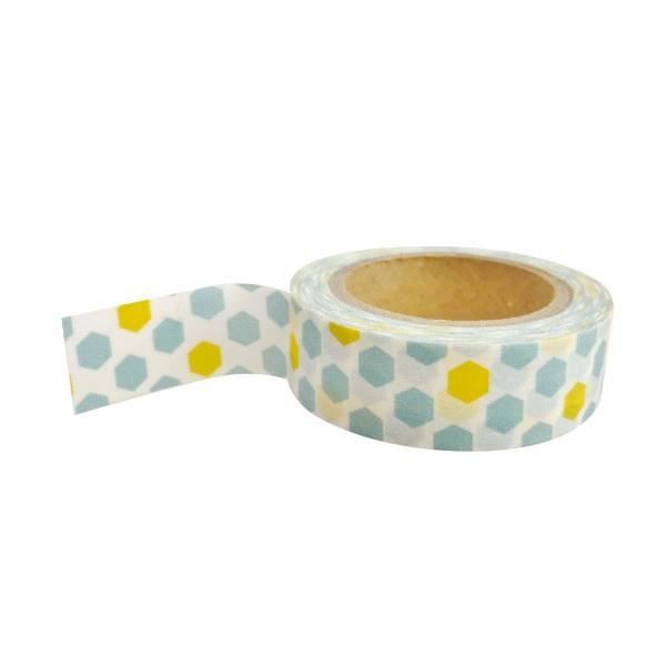 Masking Tape - Not Specified - Blue and Yellow Patterns - Japanese Washi Paper - 10 Mx 1.5 Cm - Repositionable