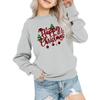 Kids' Fashion Loose-Fit Casual Long-Sleeve Christmas Print Oversized Crewneck Sweatshirt