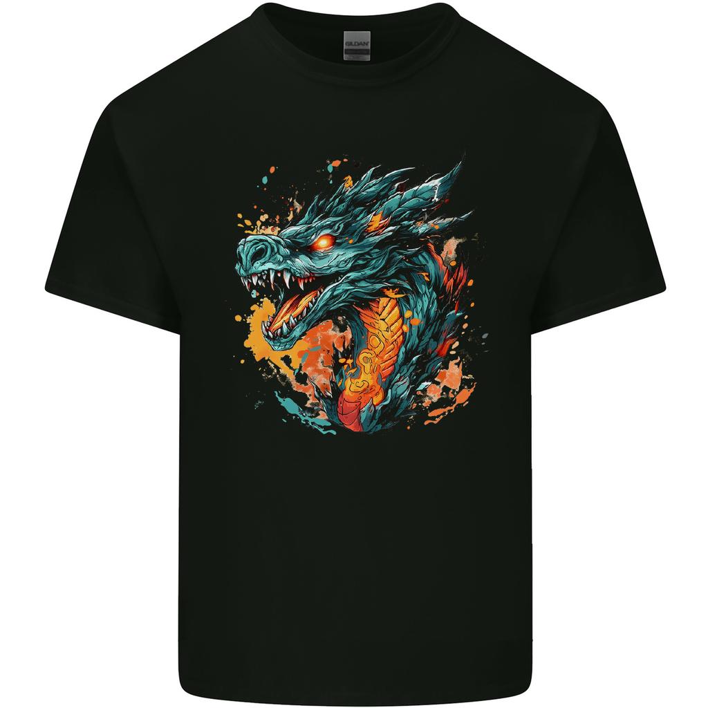 A Fantasy Fire Dragon Mens Light Cotton T-Shirt