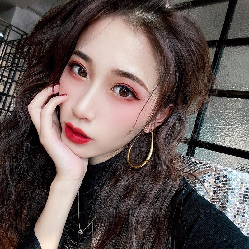 Серьги-капли Гладкие круглые серьги-кольца большого размера для женщин Модный шарм Высокое качество Свадебные украшения Подарок