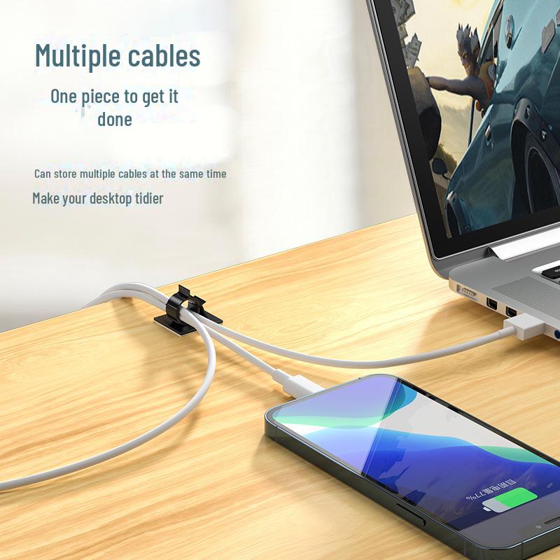 Shanze Punch-Free Cable Management Clips: Traceless Wall Stickers for Tidy Wire Organization.