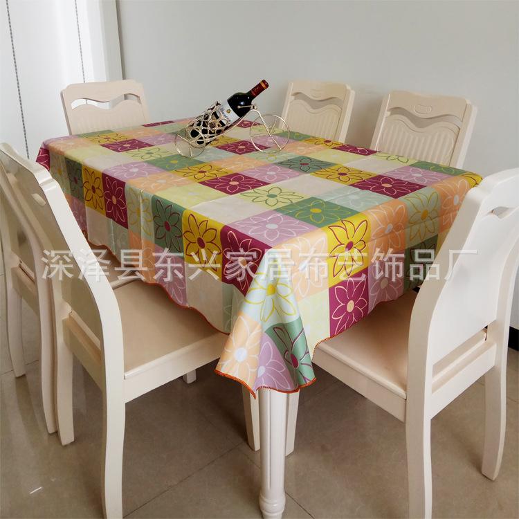 Waterproof And Oil-Proof Tablecloth Square Leave-In Tablecloth Round Peva Printed Dining Table Cloth Rectangular Coffee Table Cloth Custom
