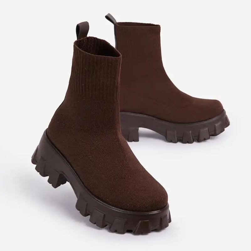 Модные женские сапоги, тренд 2024 года, сапоги на платформе с каблуками, осенне-зимние сапоги для женщин, обувь на платформе, белые ботильоны для женщин