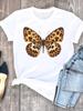Summer Clothing Leopard Love Heart Sweet Fashion Women Tee T-shirts Casual Short Sleeve Regular Female Graphic T Shirt Clothes