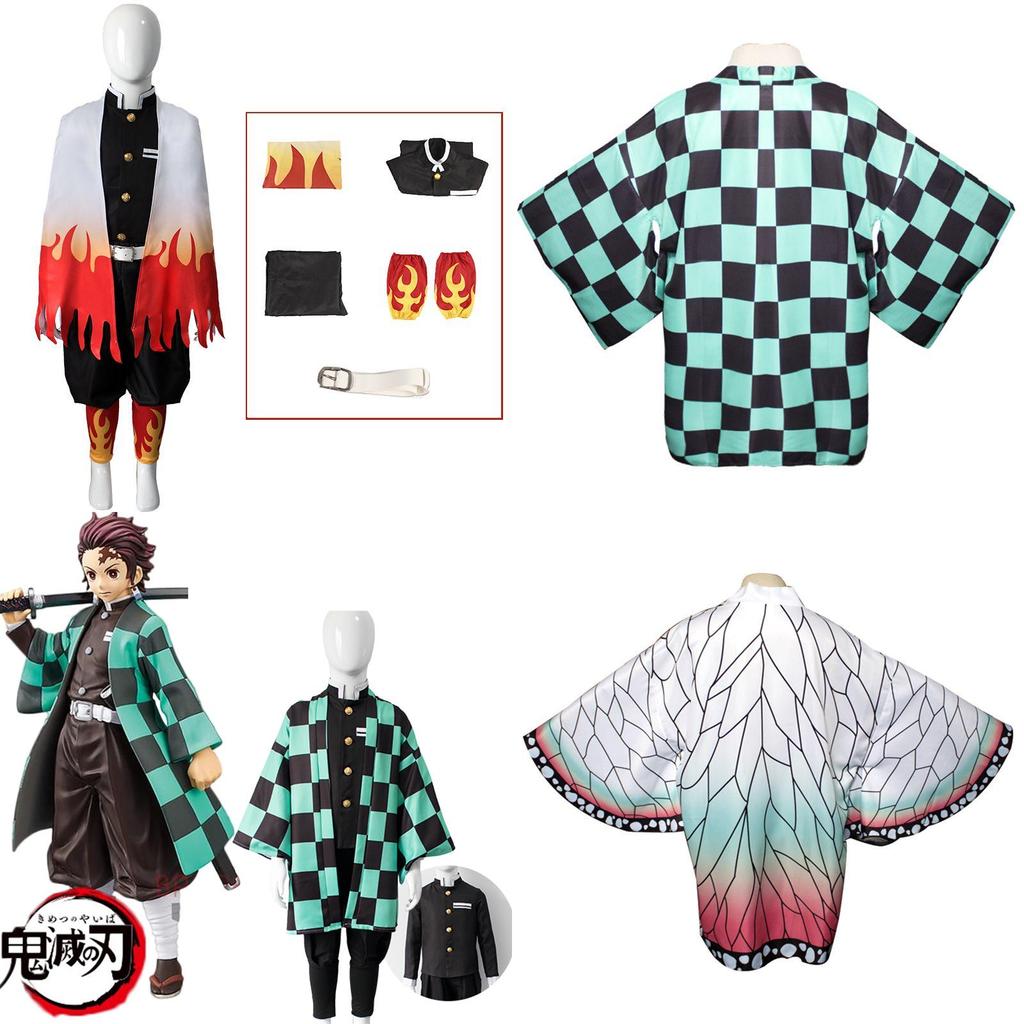 Высококачественный костюм Demon Slayer Kimetsu No Yaiba из полиэстера и синтетического волокна, идеально подходящий для мальчиков и девочек