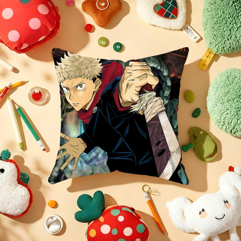 JJujutsu Kaisen Ryomen SukunaS Cushion Cover Plush Fabric Soft DoubleSided Printed Sofa Warm Winter Home Gift Pillow Cover