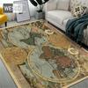 Retro Map Carpet Large Living Room Rug Bedroom Furniture Floor Mat Vintage Decoration Home Flannel Rug Washable Hall Carpet