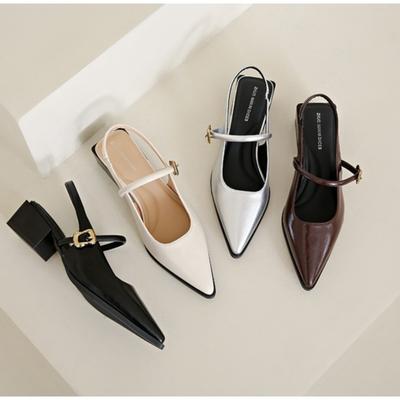 Модные туфли Мэри Джейн на толстом каблуке в ретро-стиле для женщин, модные туфли-лодочки с неглубоким вырезом и острым носком для комфорта леди в офисе