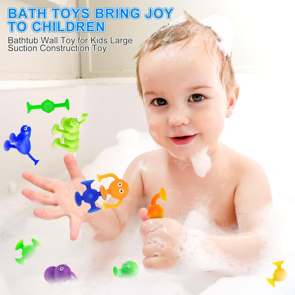 Suction Toy, Bath Toy, Montessori Toy, Bath Toy From 3 4 5 6 7 8 Years, Stress Relief Silicone Suction Cup Toy for Baby Children Boys and Girls