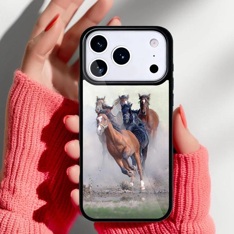 Чехол для телефона «Бегущие лошади» для iPhone 17 16 15 14 13 Pro Max Задняя крышка для 12 11 Pro Coque