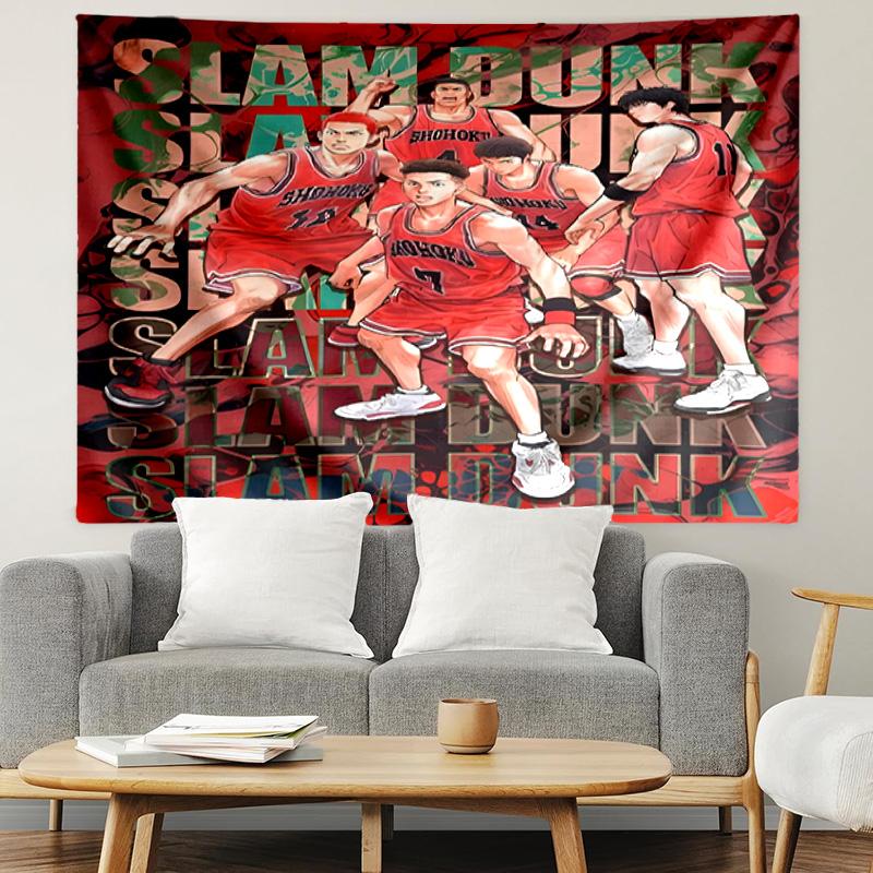 SLAM DUNK Print Tapestry, Lightweight Wall Hanging, for Bedroom, Dorm, Living Room, Home Art Decor, Birthday Christmas Gift for Friends
