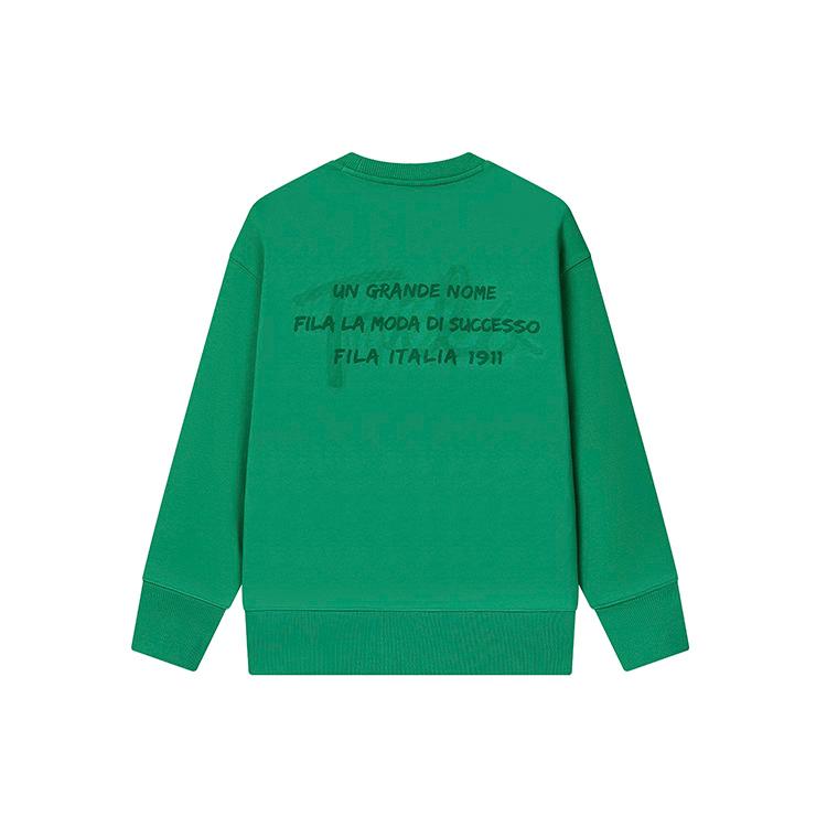 FILA Sweatshirts Unisex Lake Green Crew Neck Moderate F11U248201F-GN