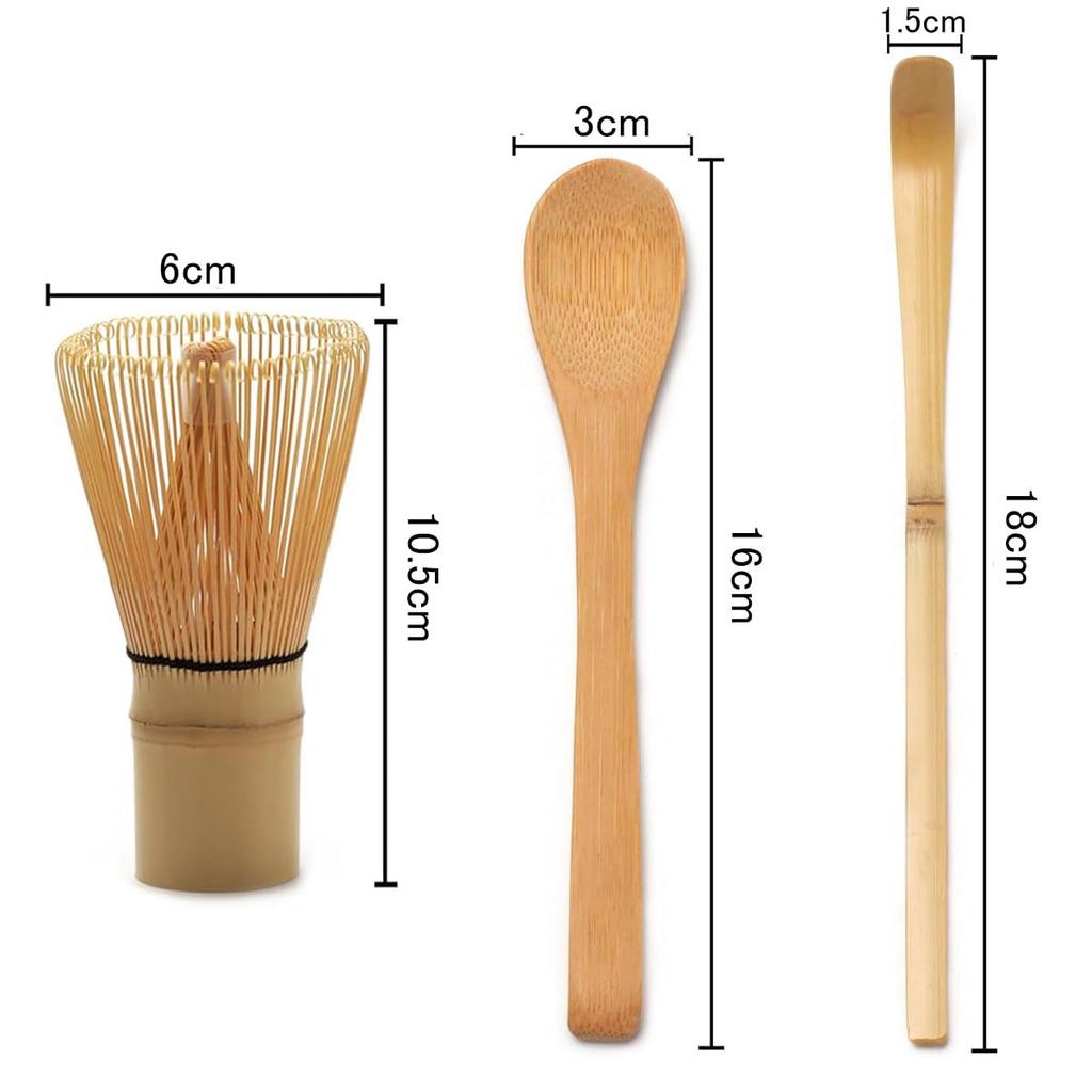 Чай BTtime 100 Чай 3 шт. Бамбуковый чай Матча Чайная церемония Для чайной церемонии Чайная ложка Венчик для чая, Части, Посуда, Набор, Часен, Ложка, Порошок, Венчик,