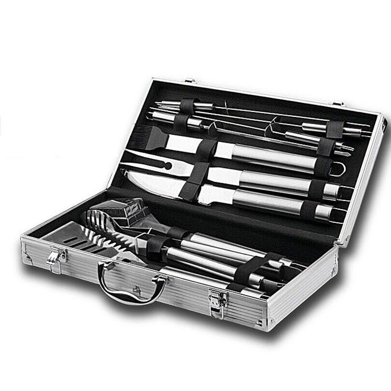 BBQ Grilling Accessories, Stainless Steel Grill Set with Aluminum Case, Grilling Gifts for Men Dad, Grill Tools for Outdoor Grill