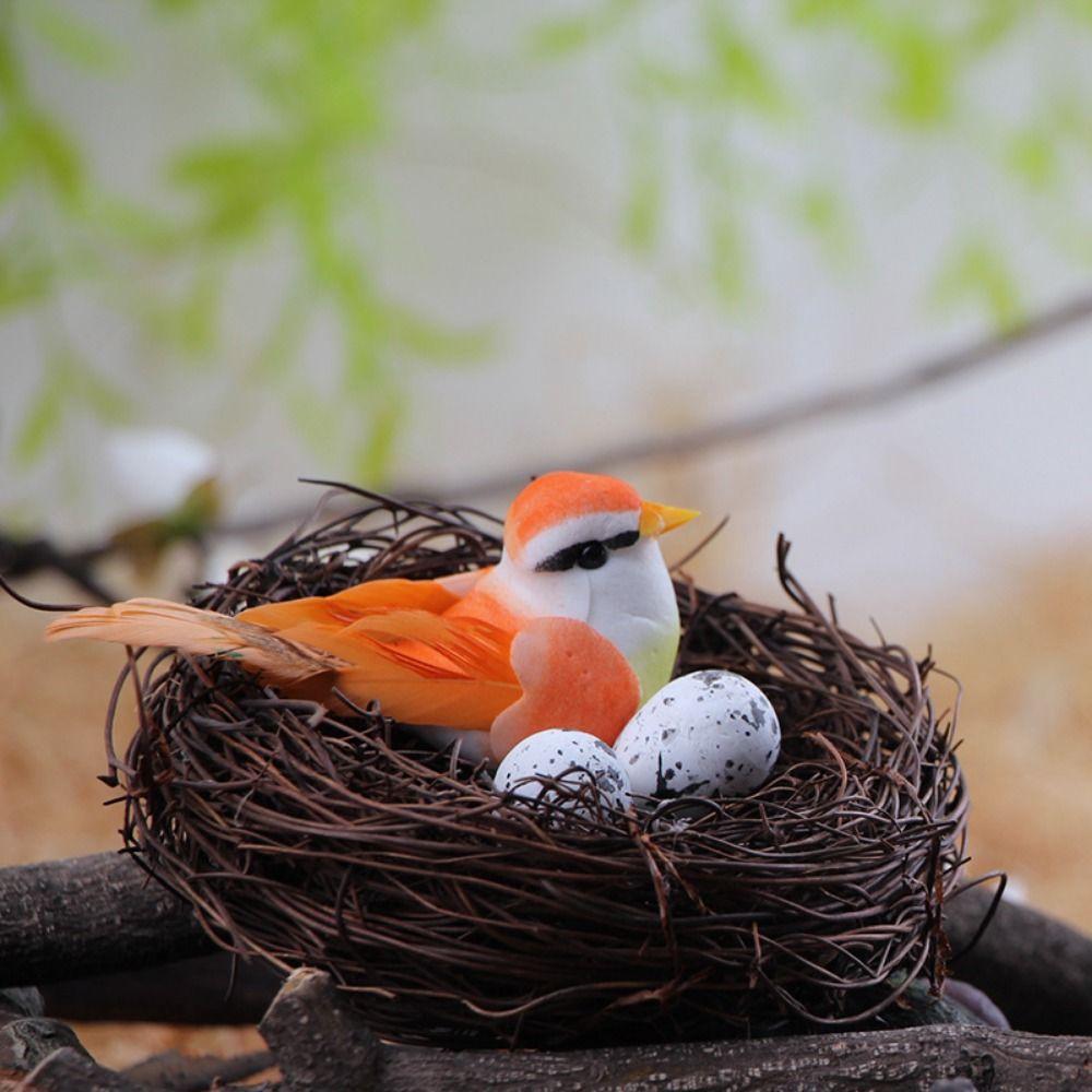 Искусственное гнездо для птиц, плетеное из ротанга, прочный домик для яиц для птиц, украшение для сада, принадлежности для клеток для домашних животных и птиц