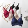 Floral Bra Crop Top Mesh Lined Bustier Underwear Bra Lace Bra Bralette Seamless Non Padded Bras
