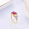 Luxury Natural Pear 6*8mm Filled Ruby Rings 925 Sterling Silver Exquisite Fine Jewelry for Women's Engagement and Wedding Gifts
