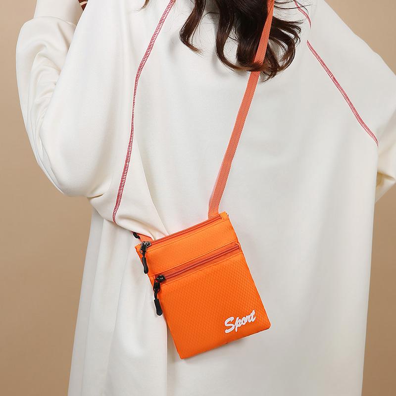 Fashion Multifuctional Square Shoulder Bag Zipper Sports Mobile Phone Pouch Casual Candy Color Coin Pouch Traveling