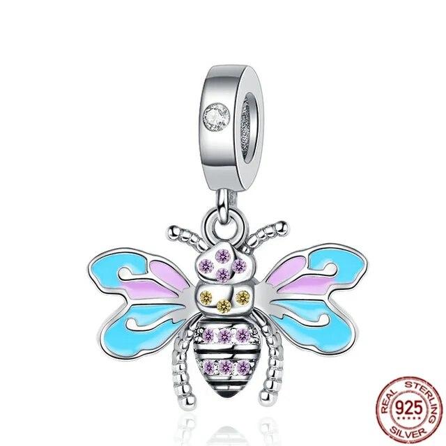 New 925 Sterling Silver Pink Butterfly Spiritual Dreamcatcher Charm Bead Fit OriginalNew Bracelet DIY Jewelry Gift