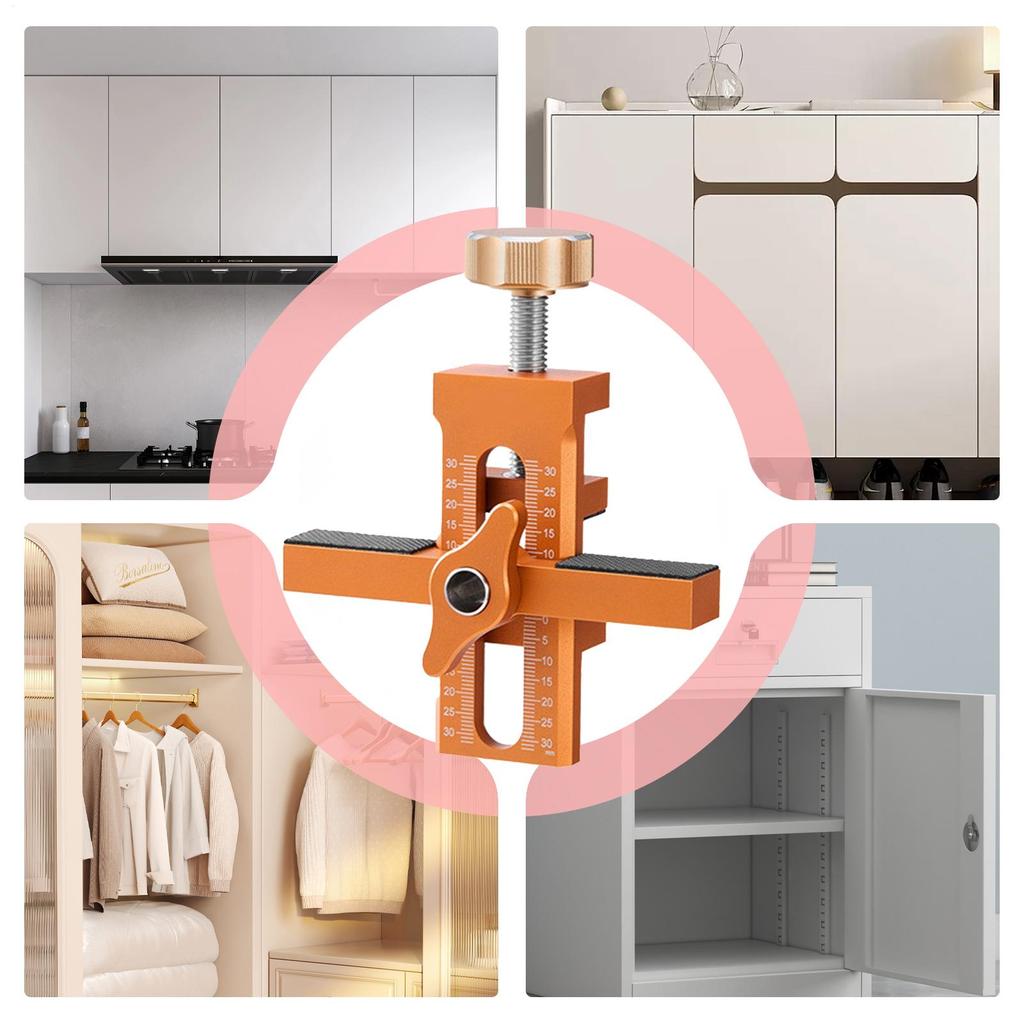 Позиционер для установки дверцы шкафа Позиционер-помощник для установки дверцы шкафа из алюминиевого сплава Регулируемый помощник для установки дверцы шкафа