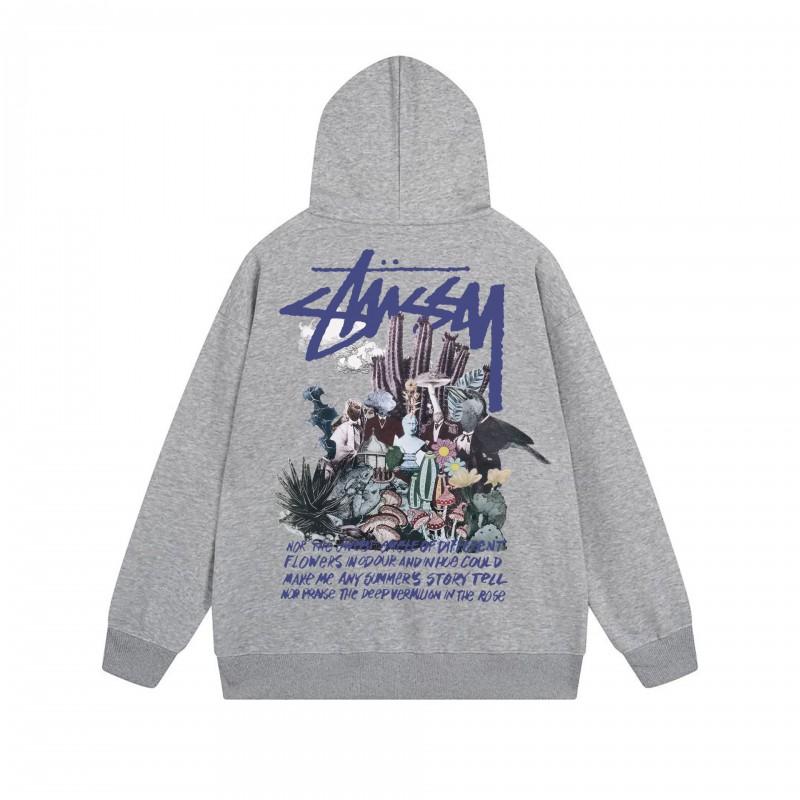 Mens Hooded Zip-Up Sweatshirt With Letter Print Loose Fit Cotton Pullover Winter Daily Wear