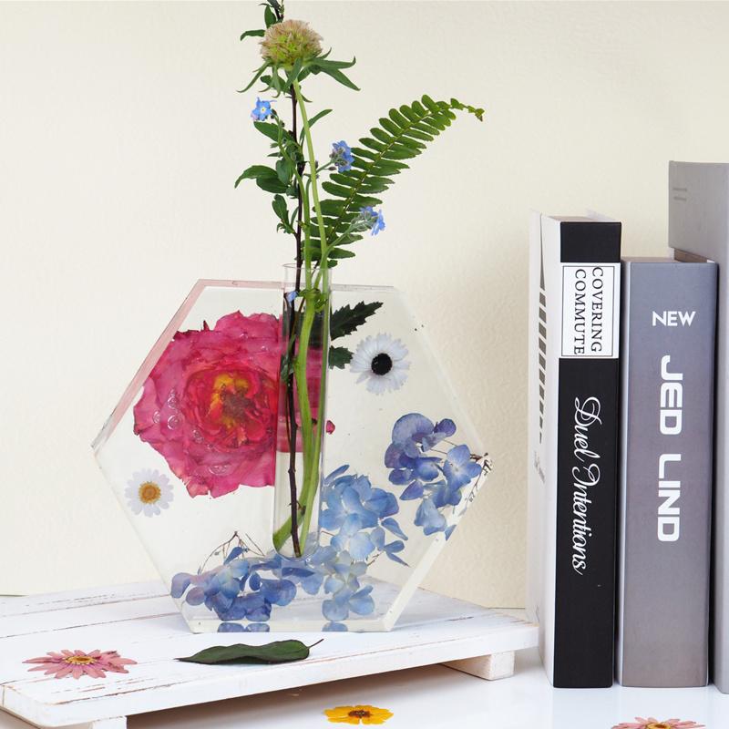 Silicone Molds Hexagonal Round Vase Tube Versatile Casting Molds For Office Home Decoration