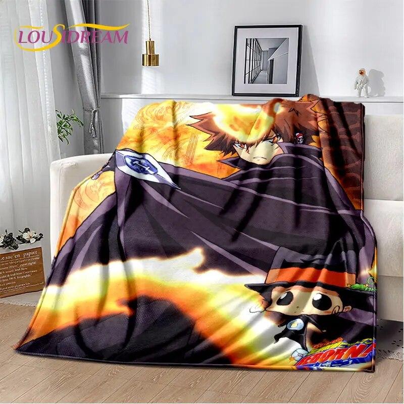 Мягкое плюшевое одеяло в стиле аниме «Учителя Hitman Reborn», фланелевое одеяло для гостиной, спальни, кровати, дивана, чехол для пикника, детское одеяло