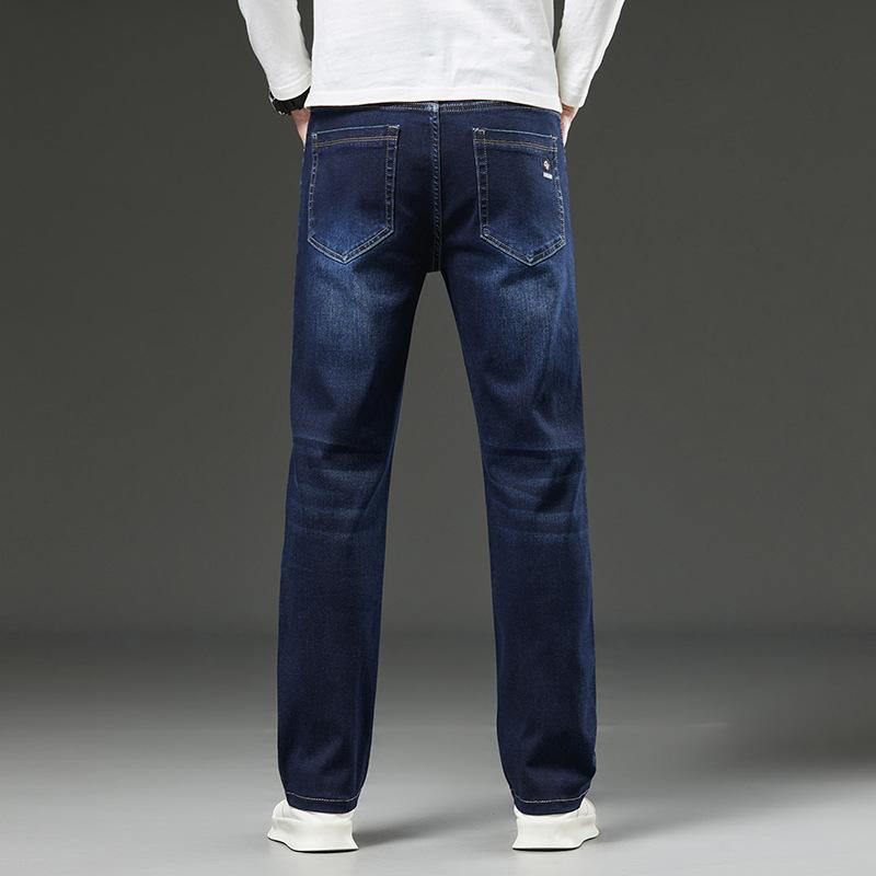 Джинсы большого размера. Мужские большие свободные джинсы в деловом стиле. Универсальные свободные джинсы со средней и высокой талией. Прямые брюки.